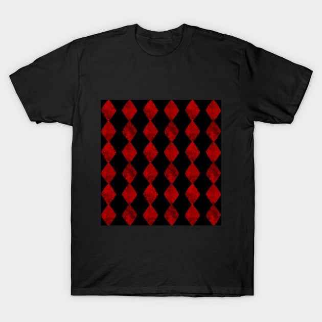 Red Diamond Card Suit Symbol Pattern T-Shirt by DeneboArt